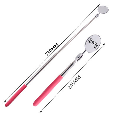 50 mm/30 mm skersmens nerūdijančio plieno automobilio teleskopinio veidrodžio aptikimo objektyvo apžiūros apvalaus veidrodžio 360 taisymo įrankiai mechanikui