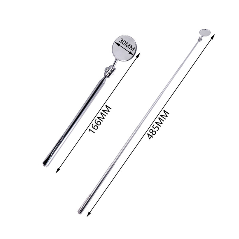 50 mm/30 mm skersmens nerūdijančio plieno automobilio teleskopinio veidrodžio aptikimo objektyvo apžiūros apvalaus veidrodžio 360 taisymo įrankiai mechanikui