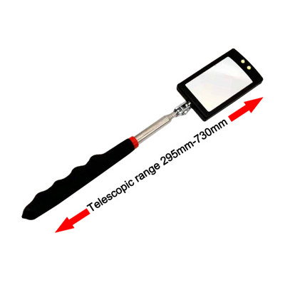 Nešiojamas teleskopinis lanksčios galvutės tikrinimo veidrodis su LED apšvietimu, reguliuojamas 360 laipsnių kampu pasukamas žiūrėjimo automatinis rankinis įrankis