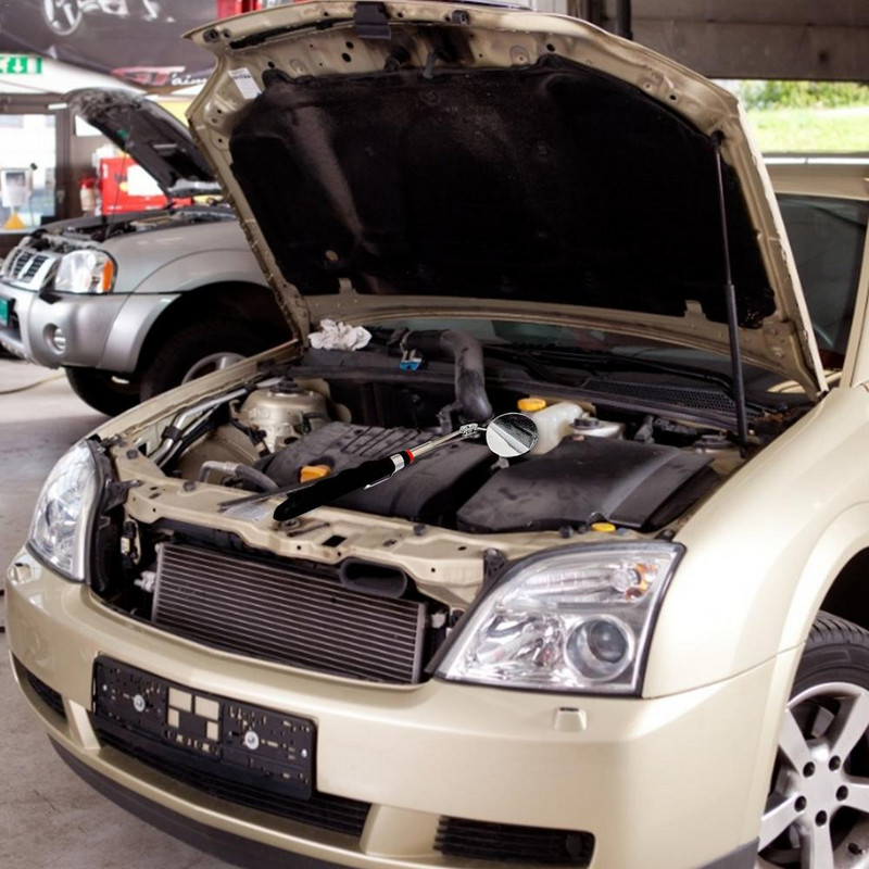 Nešiojamas teleskopinis lanksčios galvutės tikrinimo veidrodis su LED apšvietimu, reguliuojamas 360 laipsnių kampu pasukamas žiūrėjimo automatinis rankinis įrankis