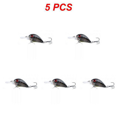 1-5 DB Micro Luya Bait Hamis csali Kemény csali horgászcsali eszköz Bionikus csali 3D halszem hanggyöngyös hamis csalival