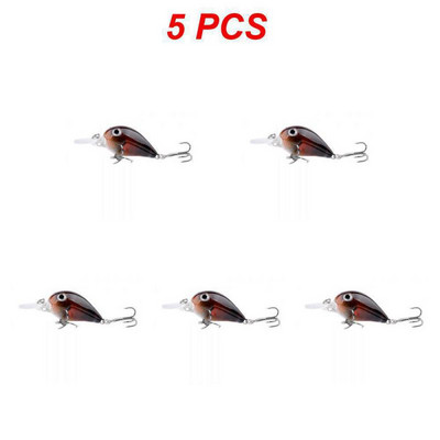 1-5 DB Micro Luya Bait Hamis csali Kemény csali horgászcsali eszköz Bionikus csali 3D halszem hanggyöngyös hamis csalival