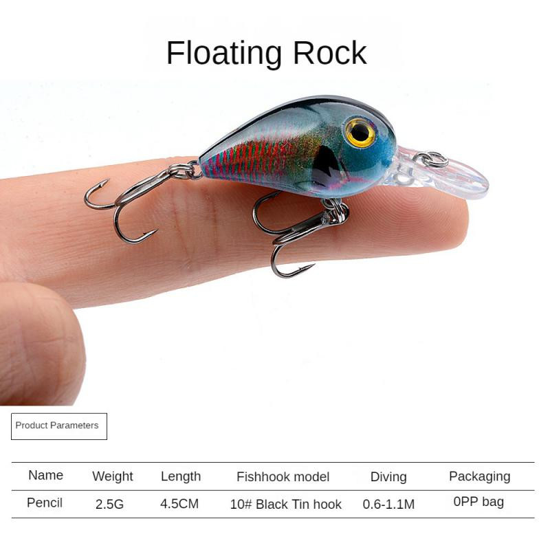 1-5 DB Micro Luya Bait Hamis csali Kemény csali horgászcsali eszköz Bionikus csali 3D halszem hanggyöngyös hamis csalival