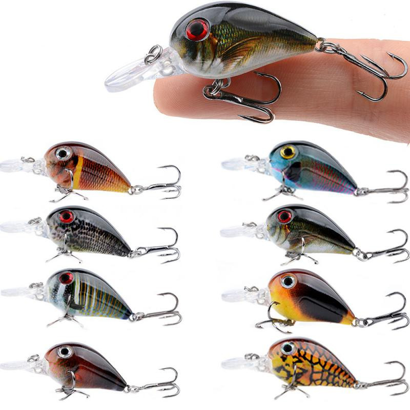 1-5 DB Micro Luya Bait Hamis csali Kemény csali horgászcsali eszköz Bionikus csali 3D halszem hanggyöngyös hamis csalival