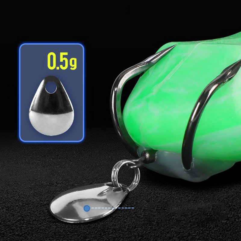 Dirbtiniai masalai Žvejybai Dvigubas Propeleris Varlė Minkštas Masalas Lengvas derva Topwater Ray Frog Praktiškas