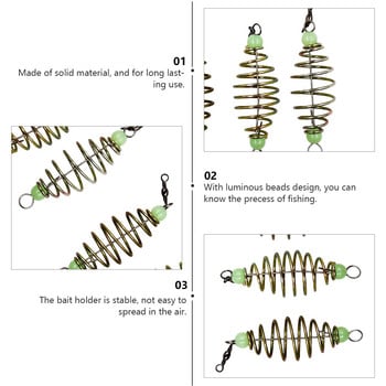 12Pcs бобина вградени риболовни принадлежности Fishing Bait Cage Feeder Basket Holder Fishing Bait Spring Lure Inline Cage Fishing spring