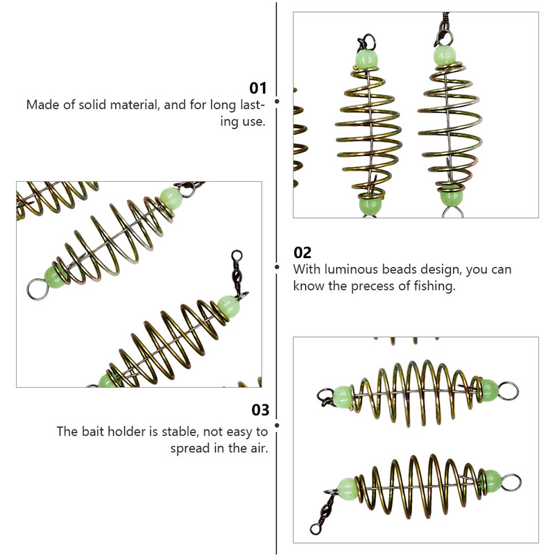 12 tk mähisega püügiriistad Püügisööda puur söötja korvihoidik kalapüügisööt Vedrupeibutis õngepuur Püügivedru