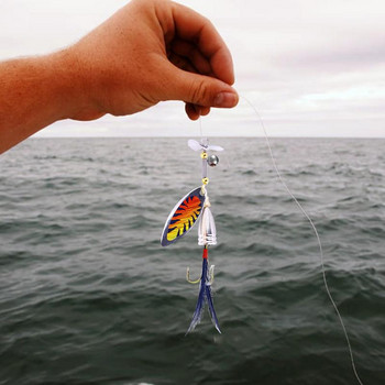 Περιστρεφόμενες πούλιες ψαρέματος ψαρέματος πολύχρωμο άγκιστρο φτερού Bionic Lure Πολυλειτουργικό Wobbler Chatter Bait για Bass Pike