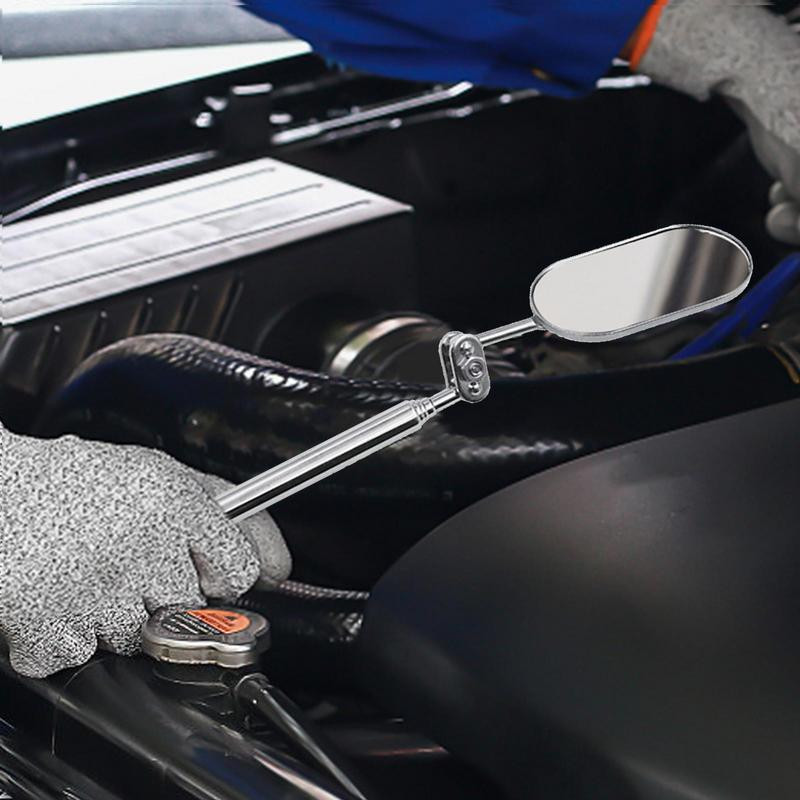 Mehaanika peegel 360-kraadine pööratav pea koos LED-valgusega teleskoopkäepidemega auto remondi- ja hooldustarvikute jaoks