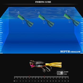 Fixi Popper Риболовни примамки Topwater 50 mm 11 g Пластмасова джъркбейт Изкуствена твърда стръв Воблери Swimbait за риболов на пъстърва на бас шаран