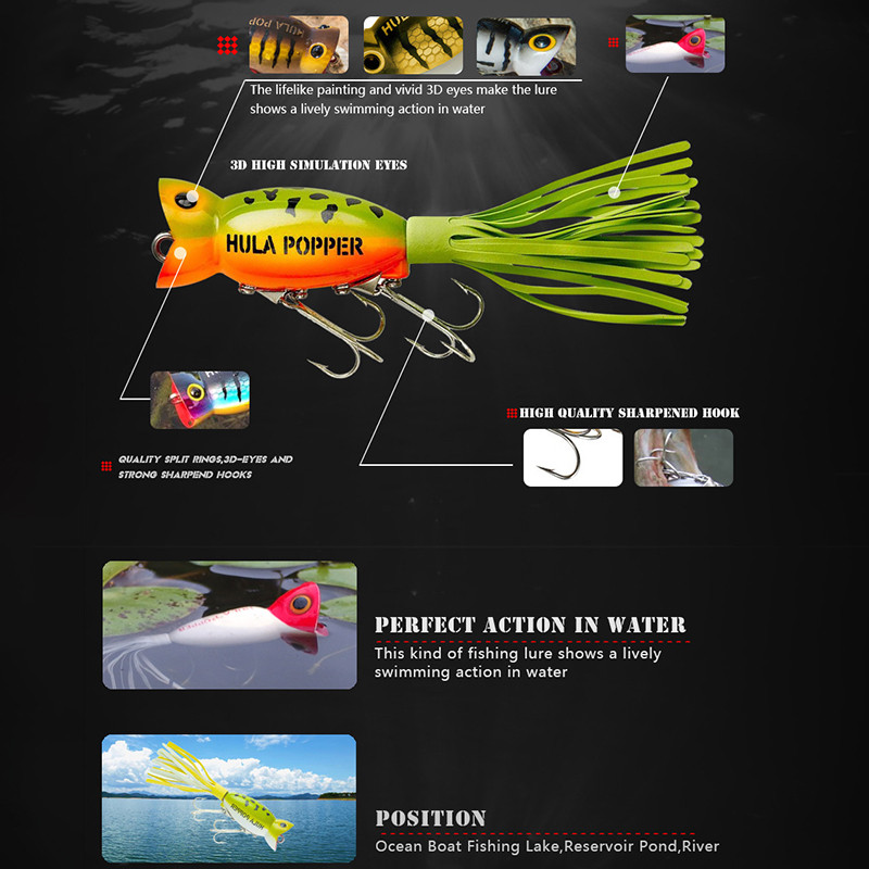 Fixi Popper žvejybos masalai Topwater 50mm 11g plastikiniai Jerkbait dirbtiniai kieto masalo vobleriai Swimbait upėtakių ešerių karpiams žvejoti