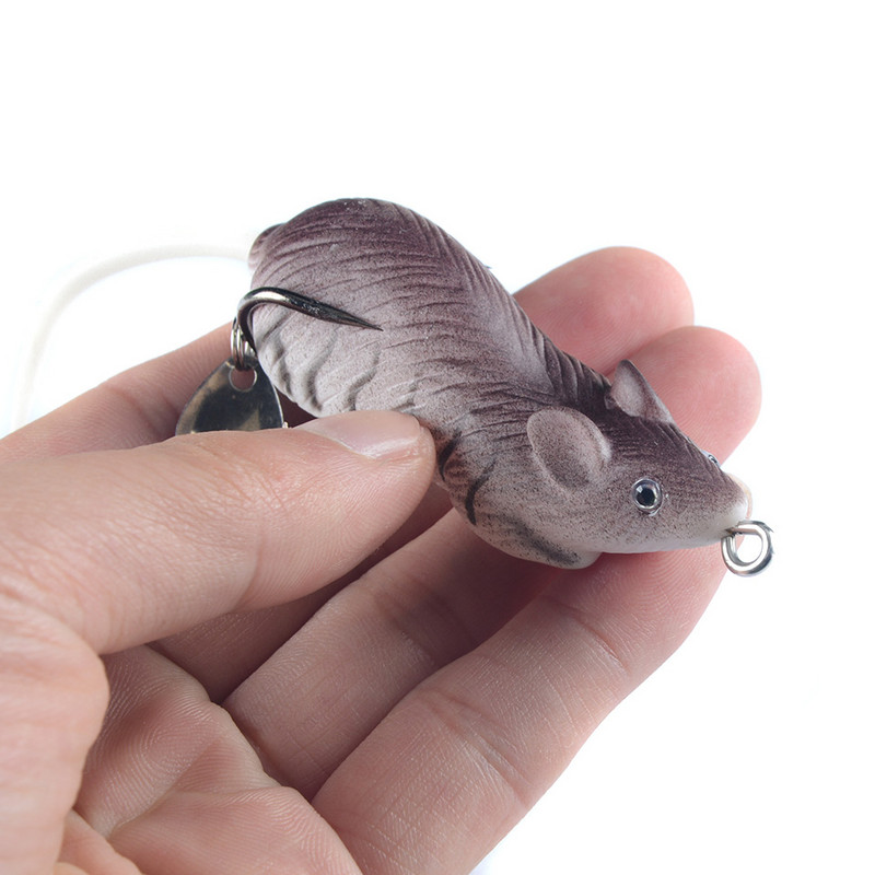 Rybárska návnada Propeller Mouse Whopper Plopper Bionic Bait 60mm 12,5g Simulácia rybárskej návnady Myš Mäkká návnada CrankBait Minnow Lure