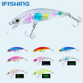 1vnt Žvejybos masalas 50mm 6g Minnow Crankbait Vobleriai 3D Eyes Eešerio dirbtinis masalas Lydekos karpių masalas SwimBait žvejybos reikmenys