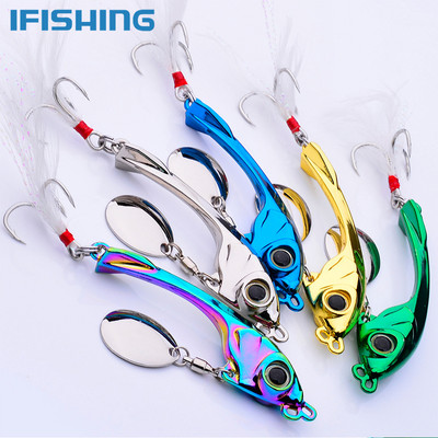 Metāla Spinner Lure VIB Tail Long Cast Bait Spoon For Bass Foret Pike Saldūdens Sālsūdens Ziemas Makšķerēšanas Lure Makšķerēšanas piederumi