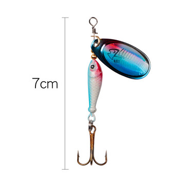 Риболовна примамка с въртяща се въртяща се 7 см 9 г метална лъжица твърда стръв Високи куки Воблери Бас риболовни принадлежности Риболовна лъжица въртяща се стръв