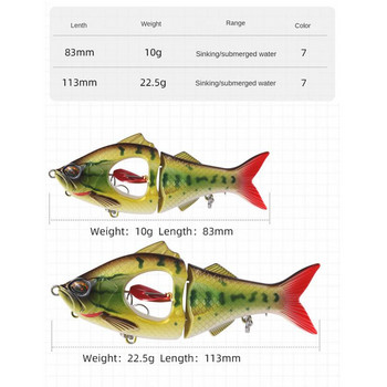 Риболовни примамки с витлов планер Потъващи 10g 22.5g Метални коремни остриета Потъващи Swimbait Твърди воблери Jerkbait Pesca Accesorios Mar