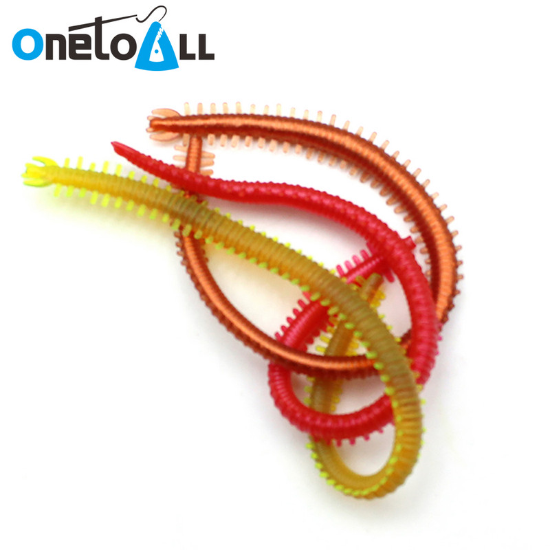OnetoAll 20PCs 13cm Artificial Centipedes Lifelike Earthworm Μαλακό δόλωμα σκουλήκι Δόλωμα Κυπρίνος Μπάσο σιλικόνη πλαστικό ψάρεμα Swimbait