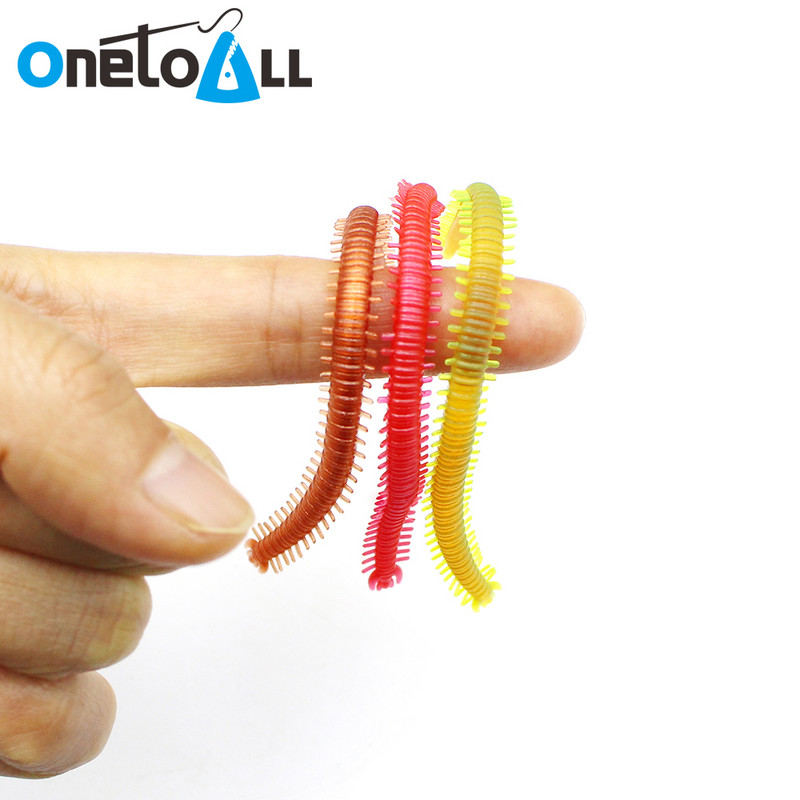 OnetoAll 20PCs 13cm Artificial Centipedes Lifelike Earthworm Μαλακό δόλωμα σκουλήκι Δόλωμα Κυπρίνος Μπάσο σιλικόνη πλαστικό ψάρεμα Swimbait
