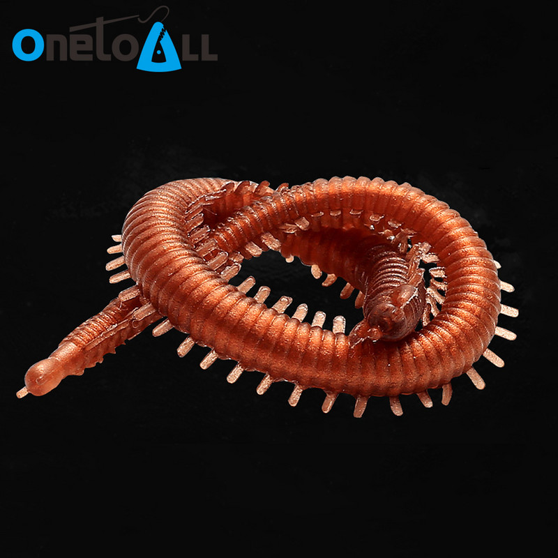 OnetoAll 20PCs 13cm Artificial Centipedes Lifelike Earthworm Μαλακό δόλωμα σκουλήκι Δόλωμα Κυπρίνος Μπάσο σιλικόνη πλαστικό ψάρεμα Swimbait
