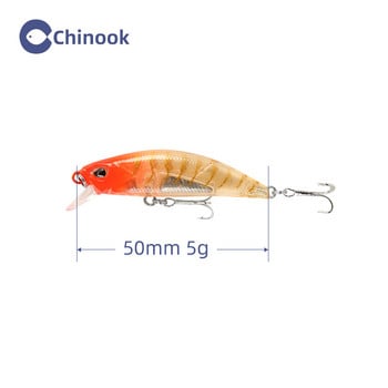 CHINOOK Micro mini Sinking Minnow Wobbers Риболовни примамки 50 mm 5 g Изкуствена твърда стръв Jerkbait Crankbait Bass риболовни принадлежности