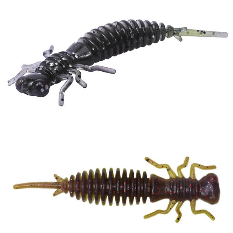 10 τεμ/Παρτίδα 55 mm 1,2 g Dragonfly Soft Fishing Worm Lures Jigging Lure Fishing Baits Artificial Tackles Lures 10 Colors Fishing Tools