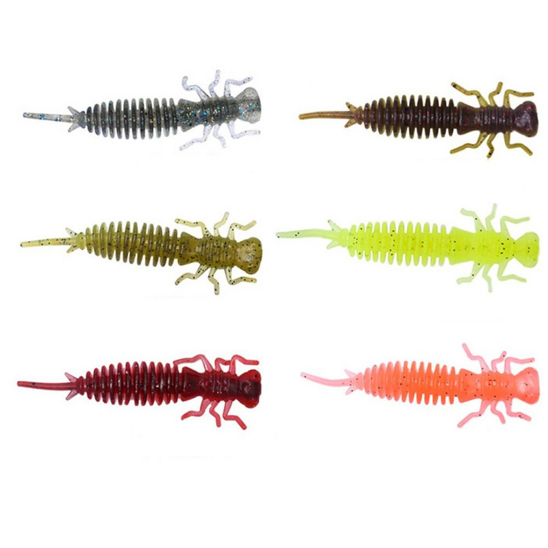 10 τεμ/Παρτίδα 55 mm 1,2 g Dragonfly Soft Fishing Worm Lures Jigging Lure Fishing Baits Artificial Tackles Lures 10 Colors Fishing Tools