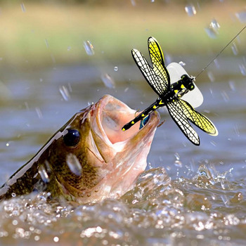 6G 7.5CM Topwater Dragonfly Flies Insect Fly Fishing Lure Trout Popper Воблери с изкуствена стръв за тролинг Твърда примамка 1 бр.