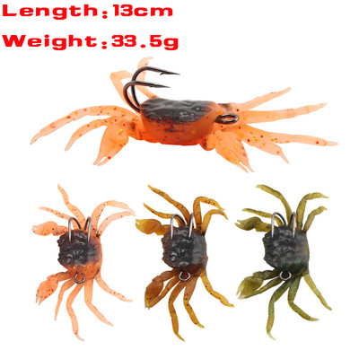 2023 Μαλακό δόλωμα σιλικόνης 3D Simulation Crab Bait with Hook Sea Fishing Bait Tackle Fishing Lures Soft Fish Bait with Sharp Hooks