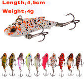 1tk uppuv Mini VIB kalastuslant 4,5cm 4g vibratsiooniga kunstsöödad talvised jääpüügi voblerid Bass Crankbait kalastustarbed