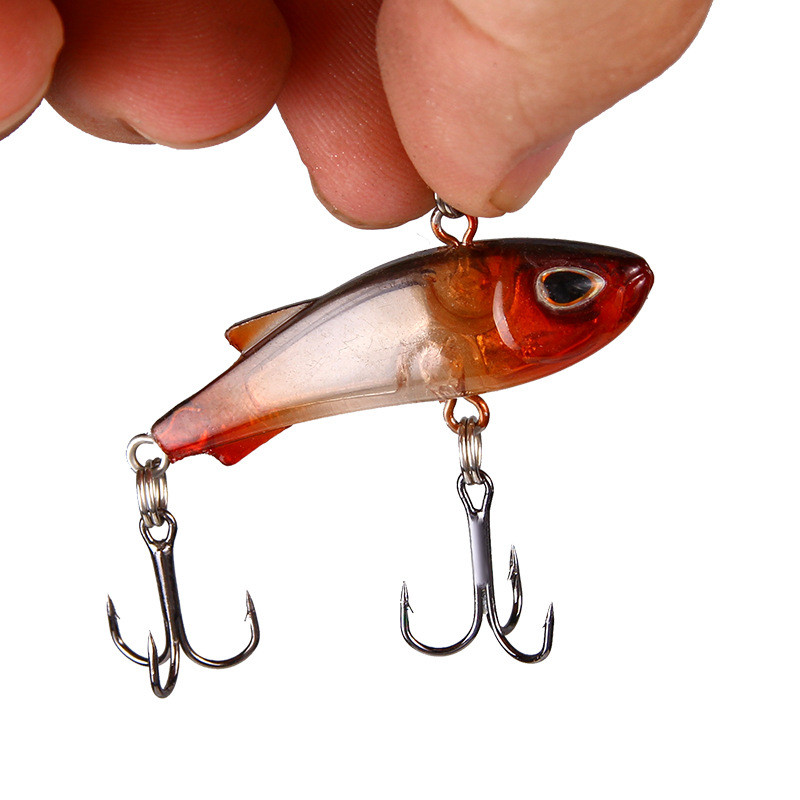 1tk uppuv Mini VIB kalastuslant 4,5cm 4g vibratsiooniga kunstsöödad talvised jääpüügi voblerid Bass Crankbait kalastustarbed