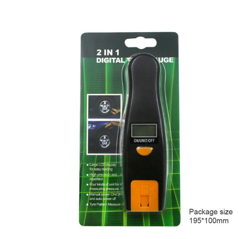 Automobilio padangų oro slėgio matuoklis Paprastas valdymas Tikslus naujas padangų slėgio matuoklis 2 in 1 0–7 barų LCD ekranas padangų slėgio monitorius