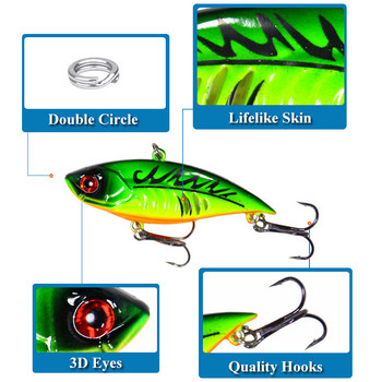 11G/65 мм твърда риболовна примамка VIB Rattlin Hook Fishing Sinking Vibra Rattlin Hooktion Lures Crank Artificial Wobbler Baits