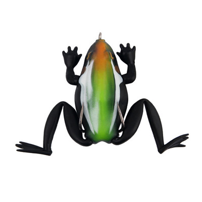 1 vnt. 6,5 cm/19 g Bionic ilgakojė varlė, imituota rupūžė, varlė Šamo juodas masalas, dvigubas kabliukas, plūduriuojantis mėsėdžių masalas