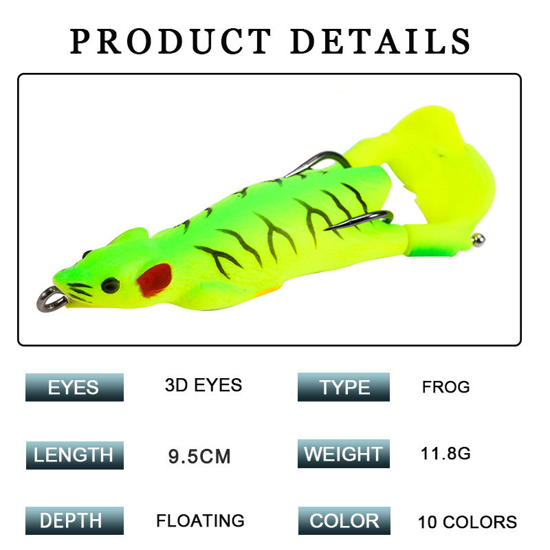 Propeller Mouse püügilant Whopper Plopper Bionic Bait 95mm 11,8g Simulation Mouse püügilant Pehme CrankBait Minnow lant
