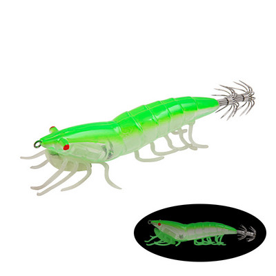 Šviečiantys kalmarų kėgliai buteliuose sprogstamasis kabliukas medinis krevečių masalas Minkštas pėdas Eging Jigging gyvenimiškas imitacinis aštuonkojis su garso kamuoliuku