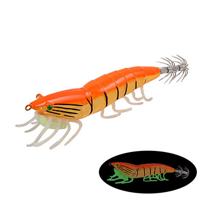 Šviečiantys kalmarų kėgliai buteliuose sprogstamasis kabliukas medinis krevečių masalas Minkštas pėdas Eging Jigging gyvenimiškas imitacinis aštuonkojis su garso kamuoliuku