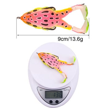 1 τμχ Δολώματα διπλής προπέλας Frog Soft Silicone Shad Fishing Lures Jigging Wobblers Τεχνητό δόλωμα Στήριγμα Topwater Catfish Tackle