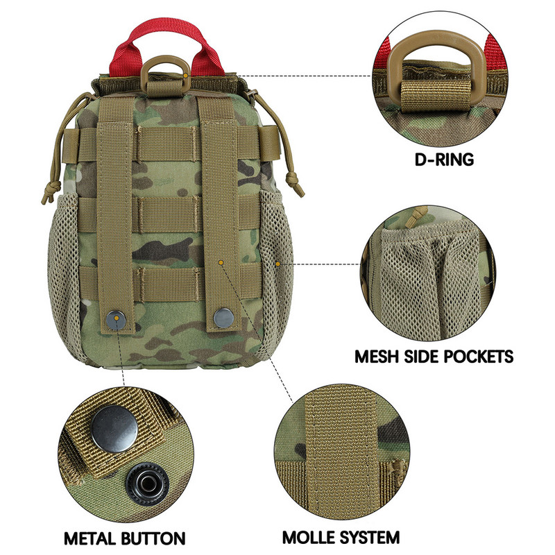 Sõjalise esmaabikoti ellujäämiskomplekt taktikaline IFAK-i kott matkamiseks jahikott vöökott Armee varustus