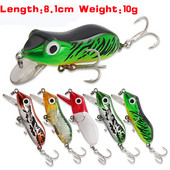 81mm/10g Bionic Frog Fishing Lures Topwater Hard Fish Wobbler Artificial Fishing Crank Bait Floating Fishing Tacking