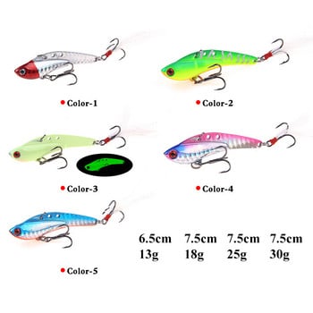 1 PCS Metal Lure Vibration Blade VIB Dragon Tooth Blood Trough Hook Vib Fishing Tackle Crankbait Потъващи вибрации Твърда стръв