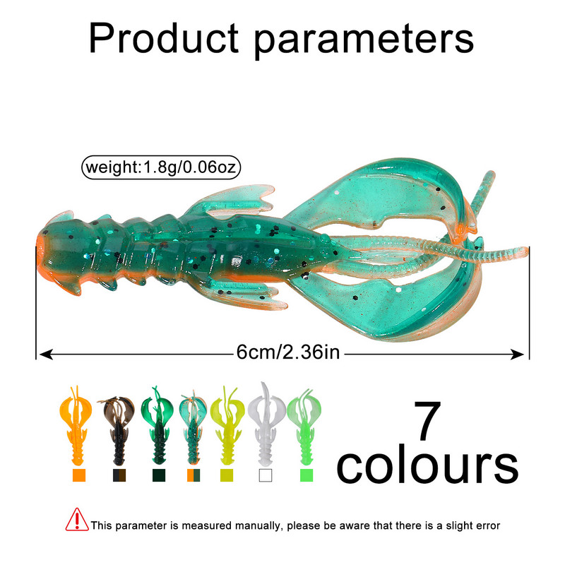 Sougayilang 20db úszó puha horgászcsali garnélarák illat mesterséges csali sózott lebegő édesvízi sós vízi sügér csuka