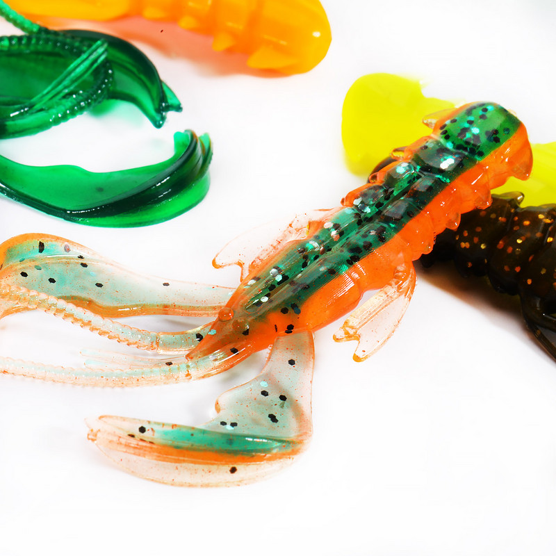 Sougayilang 20db úszó puha horgászcsali garnélarák illat mesterséges csali sózott lebegő édesvízi sós vízi sügér csuka