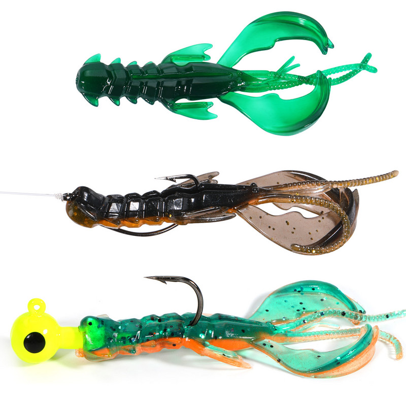 Sougayilang 20db úszó puha horgászcsali garnélarák illat mesterséges csali sózott lebegő édesvízi sós vízi sügér csuka