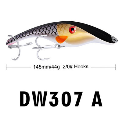 145 mm-es 44 g-os wobbler tengeri horgászcsali 3D Eyes úszó troll Jerkbait kemény műcsalik csuka csali jerk wobbler horgászfelszerelés