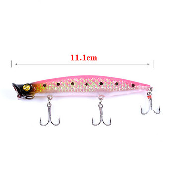 1 бр. Top Popper Bait 110 mm/13,2 g Topwater Walker Твърди изкуствени примамки за водна повърхност за риболов на щука