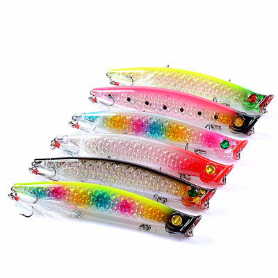 1 vnt Topwater Popper Bait 110mm/13.2g Topwater Walker Water Surface kietieji dirbtiniai masalai, skirti lydekų žvejybai
