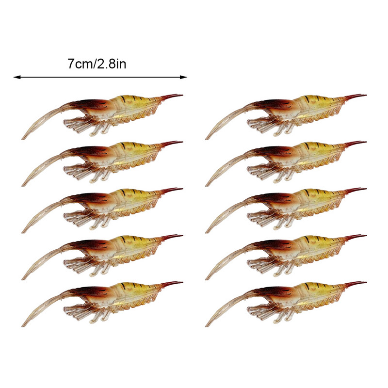 10 buc Naluci Momeală Pescuit Creveți Moale Artificial Fals Creveți Bionic Sea