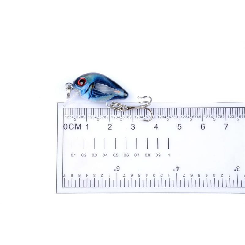 Žvejybos masalai 6 spalvų dažytas piešinys 3cm/1,5g Mini Fat 3D Bionic Eyes Žvejybos reikmenys Luya netikras masalas plastikas