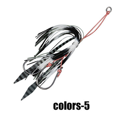 Comerț cu ridicata 14cm Pescuit de mare Drift Calamar Cârlige Sârmă din silicon Whisker Man Furtun Pay Chien și Crooked Mouth Cârlige Leader Bait Fusta