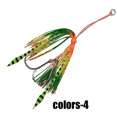 Comerț cu ridicata 14cm Pescuit de mare Drift Calamar Cârlige Sârmă din silicon Whisker Man Furtun Pay Chien și Crooked Mouth Cârlige Leader Bait Fusta